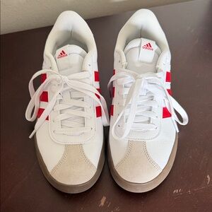 Adidas VL Court 3.0 Red and White Sneakers